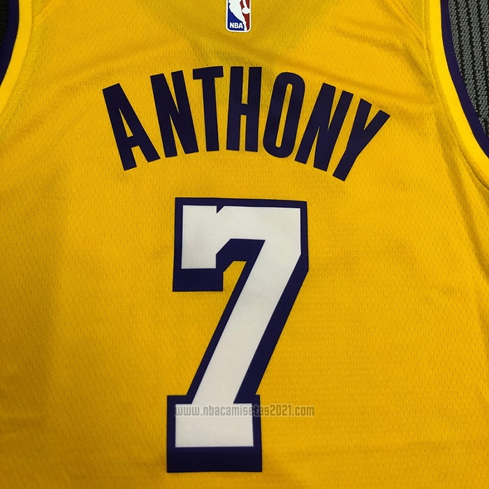 Camiseta Los Angeles Lakers Carmelo Anthony #7 Ciudad 2019-20 Amarillo